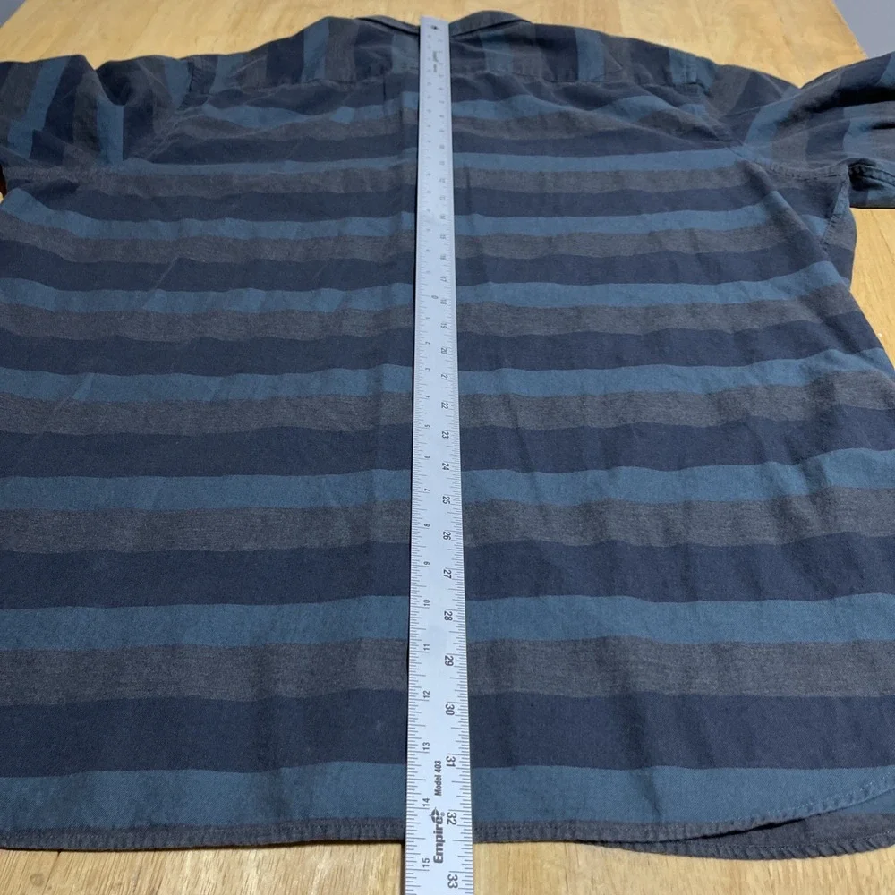 Banana Republic Shirt (Men's )‎ XXL SLIM FIT Striped Button Down Greens
